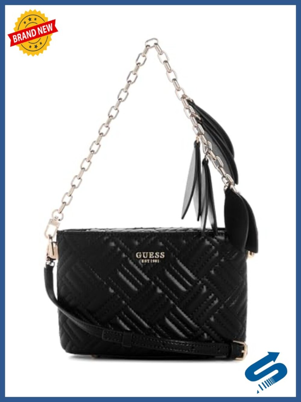 Quilted Mini Bucket Crossbody Bag with Gold Hardware, Adjustable Strap
